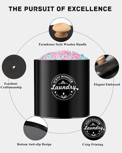 <strong>Black</strong> Iron Classic Square Clothing Organizer Storage Boxes <strong>Bins</strong> 3-6L Capacity Lacquer Finish <strong>Laundry</strong> Room Scent Booster Beads - Product Image 6