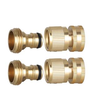 Juego de conectores macho y hembra para manguera de jardín, accesorio de conexión rápida, rosca fina de 2/1 pulgadas, latón sólido, 4/3/4 Uds. - Product Image 5