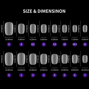 Nail Art ABS francés de almendra ultracorta para explosiones de <span class=keywords><strong>Amazon</strong></span>, gotas de <span class=keywords><strong>agua</strong></span> sin costuras ultrafinas, uñas postizas no talladas - Product Image 5