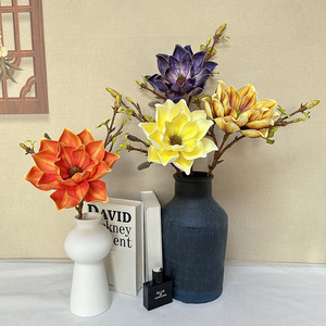Fábrica de Flores Meiyu, Magnolia Artificial de Seda de una Sola Cabeza, Realista, para Decoración de Bodas y Hogar - Product Image 3