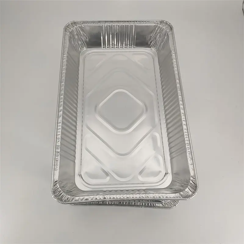 Hot Meal Packaging Aluminum Food Container Rectangle Foil Tray Take out Containers