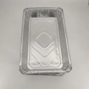 Envasado de comida caliente Contenedor de comida de aluminio Bandeja de papel de aluminio rectangular Contenedores para sacar