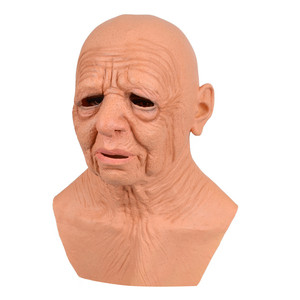 Masque de grand-mère chauve en latex pour carnaval, masque effrayant de vieil homme, masque de grand-mère aux cheveux blancs, décoration de masque d'Halloween - Product Image 5