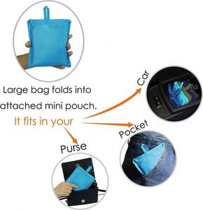 Bolsa de Compras Plegable de Poliéster y Nailon, Ecológica, de Gran Capacidad, 210d, Portátil, Reciclable, para Almacenamiento - Product Image 4