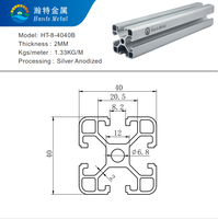 Profilé d'extrusion en aluminium série 4040 4080 6000, cadre à rainure en T 40x40, extrusion personnalisée noire industrielle, pliage et découpe sans frais