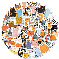 Grenz überschreitende 50 Cartoon Kitty Aufkleber PP Material wasserdichter Aufkleber DIY Koffer Tablet Skateboard