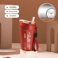 Mug de voyage isotherme avec couvercle et paille, en acier inoxydable 304, double paroi sous vide, anti-fuite, pour boissons chaudes et froides