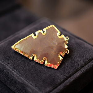 Hand Knapped Indian Agate Cross Arrowhead Pendant Golden Electroplated Mascot Style Gemstone Material KAMALAGATE.COM Gujarat - Product Image 1