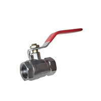 Robinet à bille en laiton 1/2 pouce PN25, manuel, double filetage femelle, pour eau, compatible OEM, finition polie