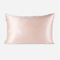 Taie d'oreiller rectangulaire en satin de soie 100 % polyester de luxe avec fermeture éclair pour usage domestique et hospitalier