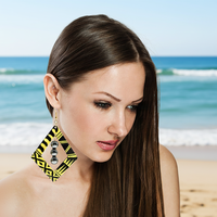 Boucles d'Oreilles Plage Bohème Hawaïennes Polynésiennes Bijoux de Mode en Acétate Acrylique Style Tribal pour Femmes Filles Cadeaux