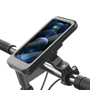 防水USB快速充电电话支架电动滑板车摩托车5000毫安时电源银行电话支架，带15w无线充电器