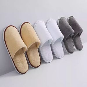MOQ 100 Paia Ciabatte Monouso di Lusso in Pile Corallo per Spa, Amenities da Viaggio per <span class=keywords><strong>Hotel</strong></span> e Spa - Product Image 4