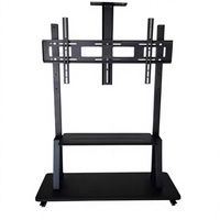 Support TV motorisé en métal pour écran LED de 55 à 120 pouces, chariot électrique réglable en hauteur avec support pour caméra et plateau pour PC
