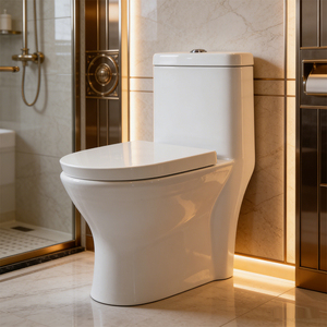 Nouvelle toilette de luxe moderne à double <span class=keywords><strong>chasse</strong></span>, à poser au sol, avec siphon anti-odeur S-trap, monobloc en céramique à fermeture lente, pour écoles - Product Image 1