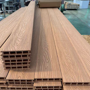 Pisos de <span class=keywords><strong>Wpc</strong></span> para exteriores resistentes a los rayos UV y tableros de cubierta compuestos de plástico y madera a la venta - Product Image 1