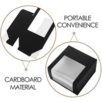 Cajas de Papel Kraft Negras Cuadradas Ligeras con Ventana para Gorras de Béisbol, Actividades al Aire Libre, Organizador de Almacenamiento Elegante y Minimalista
