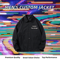 Blouson Bomber Homme Personnalisé Simple Boutonnage Automne Grande Taille en Tissu Laine Enduit de Haute Qualité – Vente en Gros