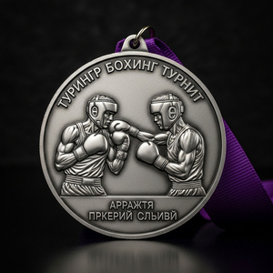 Médaille <span class=keywords><strong>de</strong></span> kickboxing personnalisée en alliage <span class=keywords><strong>de</strong></span> zinc, design <span class=keywords><strong>de</strong></span> <span class=keywords><strong>ring</strong></span> <span class=keywords><strong>de</strong></span> <span class=keywords><strong>boxe</strong></span> en relief 3D, drapeau du Tadjikistan, cordon, <span class=keywords><strong>prix</strong></span> du 1er rang du tournoi <span class=keywords><strong>de</strong></span> kickboxing - Product Image 4