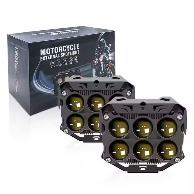 JSG High Power 60W Dual LED Work Light Yellow White 6 Lens Spotlight for Jeep High 6000K IP67 Motorcycle Front Headlight