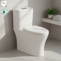 الحديثة الحمام wc الطابق شنت سهلة نظيفة الذاتي نظيفة قطعة واحدة المياه خزانة الحمام سيفون فلاشينغ CUPC مرحاض سيراميك عاء