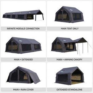 Inflatable Cotton Camping <b>Tent</b> 8+8.8sqm 4 Season Waterproof Oxford Air Column Portable Automatic Assembly 5-6 Person Double JCHS - Product Image 3