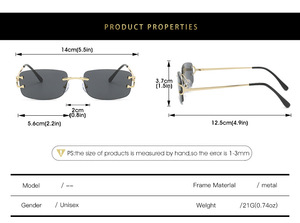 <span class=keywords><strong>Lunettes</strong></span> photochromiques de luxe haut de gamme 2025, <span class=keywords><strong>lunettes</strong></span> de mode à monture carrée sans bordure en métal, <span class=keywords><strong>lunettes</strong></span> de soleil photochromiques pour hommes et femmes - Product Image 3