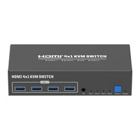 4-Port pour HDMI KVM Switch HD 8K Metal Set 4-Pcs pour le partage audio et vidéo Clavier et souris