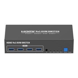 Bộ 4 cổng cho HDMI KVM chuyển đổi HD 8K kim loại 4 chiếc cho bàn phím và chuột chia sẻ âm thanh và video - Product Image 3