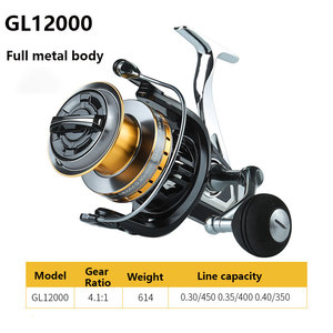 CHILENT Spinning Reel GL2800-12000 Full Metal Carp Reel 6BB 4.6:1 12KG Max Drag Saltwater Long Shot Distant Wheel Fishing Reel - Product Image 6