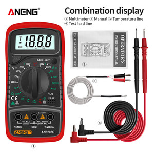 ANENG AN8205C Kỹ Thuật Số Vạn Năng AC/DC Ampe Kế Volt Ohm <span class=keywords><strong>Tester</strong></span> Meter Multimetro Với Cặp Nhiệt Điện LCD Đèn Nền Di Động - Product Image 6