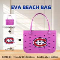 Sac de plage portable en EVA, grande capacité, imperméable, avec logo personnalisé, vente directe usine, impression personnalisée pour les stations balnéaires