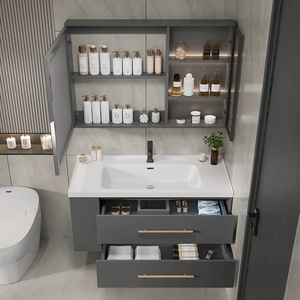 2025 Nuevo estilo pared flotante 1 fregadero colgante 2 cajones muebles de baño tocador de baño - Product Image 1