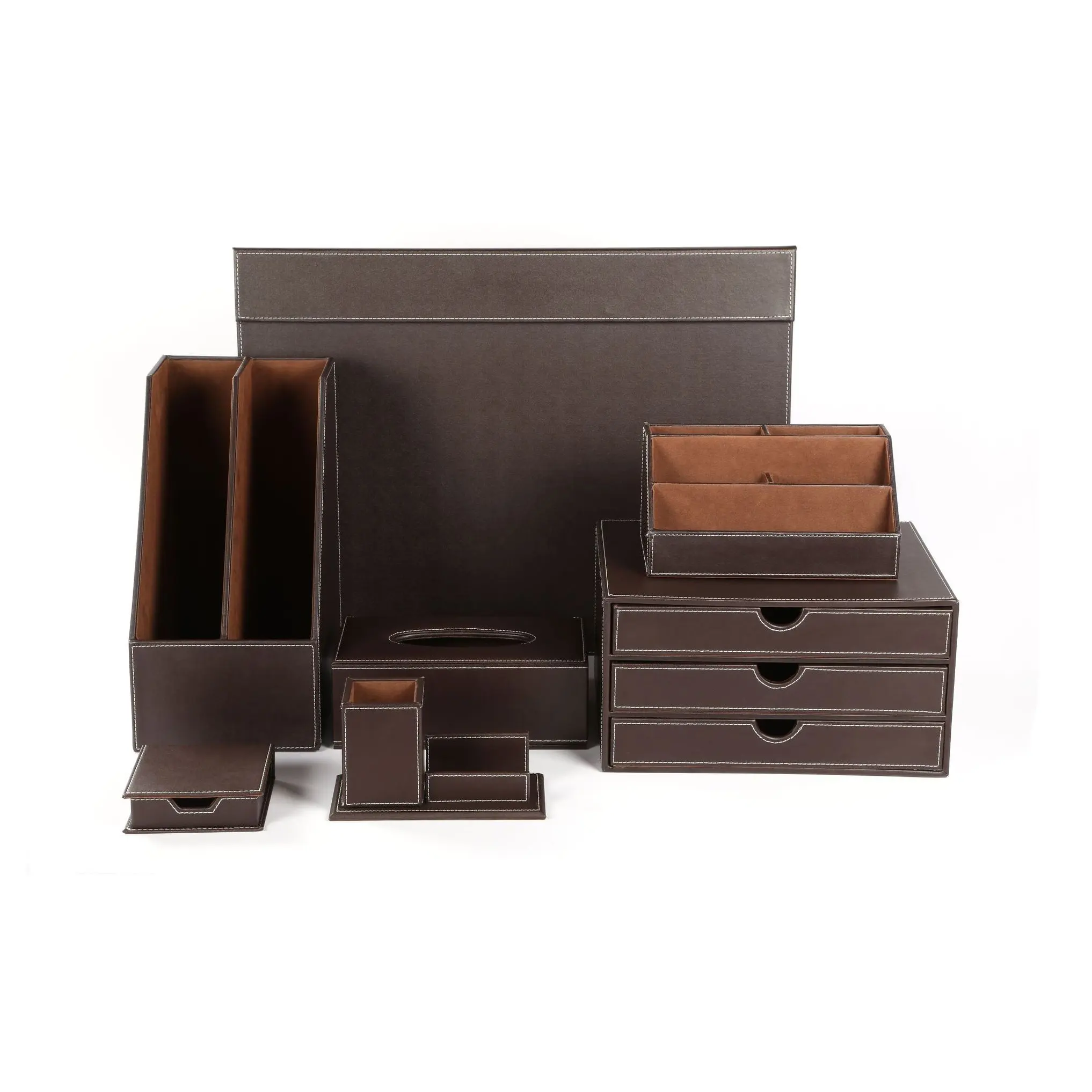Abundant PU Leather Office Multifunctional Durable Organizer Desk Sets