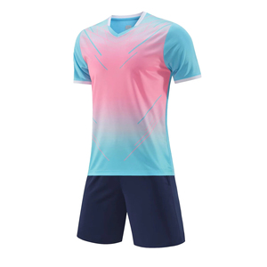 O-neck Football Sportswear Sets Customizable <b>Name</b> Number Logo 100% Polyester Heat-Transfer Printed Breathable Quick OEM Service - Product Image 2