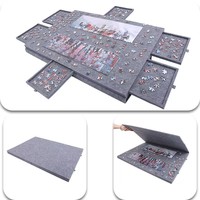 Couvercle de table de puzzle en feutre à 6 tiroirs pratique, forme carrée, rangement de planche de classification pour enfants pour accessoires de barbecue