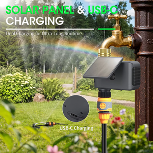 Programmateur d'arrosage WiFi à connexion directe solaire pour petits jardins, pelouses, plantes en pot, patios, et irrigation goutte à goutte - Product Image 1