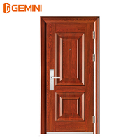 Porte simple en fer moderne, porte en acier de sécurité avec serrure multiple