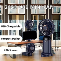 Nuevo Ventilador USB de Mano 2026, Mini Ventilador Eléctrico Plegable de Plástico Recargable y Portátil para Oficina, Estudiantes, Coche y Uso en Exteriores, Regalo Perfecto