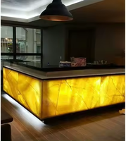 CBMMart meubles de comptoir de bar en pierre translucide à LED design de comptoir d'armoire de café-bar avec lumière LED pour boîte de nuit