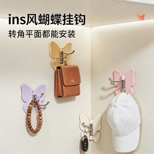 Gancho adhesivo tipo mariposa con capacidad de carga de 3-5 kg, sin necesidad de taladrar, sin residuos, para colgar ropa en el baño o dormitorio. - Product Image 3