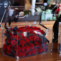 Boîte Cadeau Premium Rose Éternelle Tanabata 214 Saint-Valentin 520 Cadeaux de Noël Forme Carrée pour Noël et Remise de Diplôme