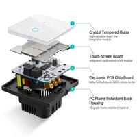Interrupteur mural tactile intelligent Wi-Fi 250V 10A standard AU/US pour appareils électroménagers, compatible Tuya Alexa, avec variateur de lumière - Vente en gros