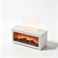 Nouvel humidificateur rétro à effet flamme de cheminée, diffuseur de flamme de cheminée simulée 3D avec lampe d'ambiance colorée pour la maison et le bureau