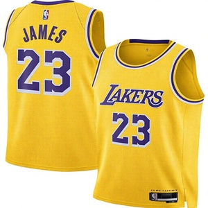 <span class=keywords><strong>Maillot</strong></span> Swingman édition icône en or jaune pour enfants et jeunes de 8 à 20 ans, 100 % polyester, pour James - Product Image 1