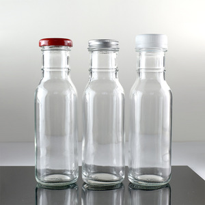Bouteilles en verre à col étroit pour sauce tomate, <span class=keywords><strong>vinaigre</strong></span>, sauce soja, lait, jus et boissons, avec couvercle, 250ml, 350ml, 500ml - Product Image 2