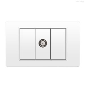 แผงพีซีสีขาว มาตรฐานอเมริกัน ช่องเสียบโทรศัพท์แบบติดผนัง Rj11 ช่องเสียบ JC ช่องเสียบแบบรวมพร้อมสวิตช์ - Product Image 3