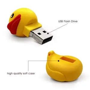 Gitra-unidad Flash USB de goma suave personalizada, pendrive de PVC con dibujos animados, pato Animal, 32GB, 64 GB, 128GB, 8G, 16G, 4G, 2G, 1G, 128MB