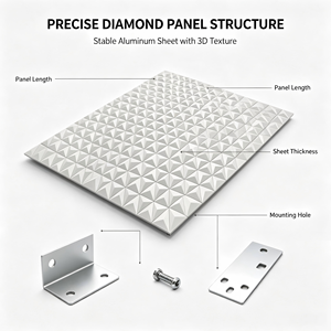 Sistema de Fachada 3D Moderno con Paneles de Aluminio Perforado, Revestimiento Metálico Anticorrosión, Panel Decorativo para Pared - Product Image 2