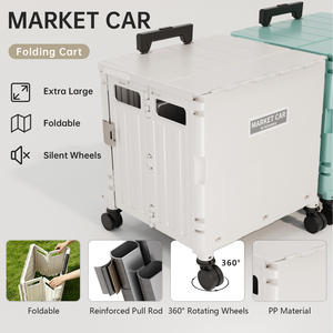 Conteneurs de rangement de cuisine multifonctionnels pliables à 4 roues avec poignée télescopique en PP, écologiques - Product Image 4